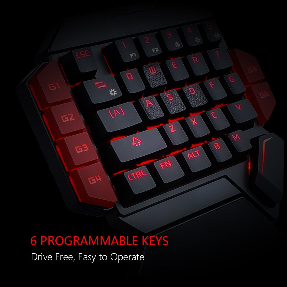 لوحة مفاتيح الألعاب الميكانيكية RedThunder بيد واحدة