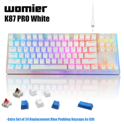 Womeir K87 Pro TKL لوحة مفاتيح ميكانيكية قابلة للتبديل السريع